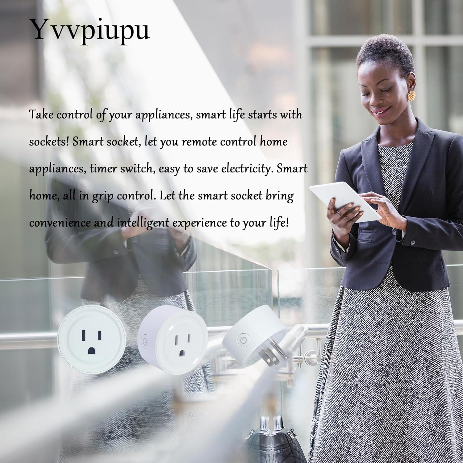 Enchufe Wi-Fi Inteligente Yvvpiupu LSPA6 Control Remoto