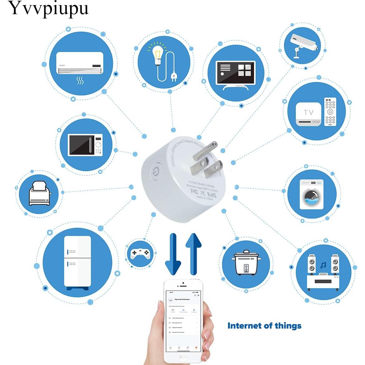 Enchufe Wi-Fi Inteligente Yvvpiupu LSPA6 Control Remoto