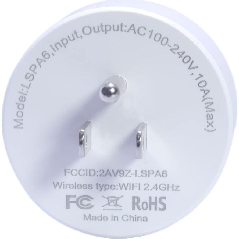Enchufe Wi-Fi Inteligente Yvvpiupu LSPA6 Control Remoto