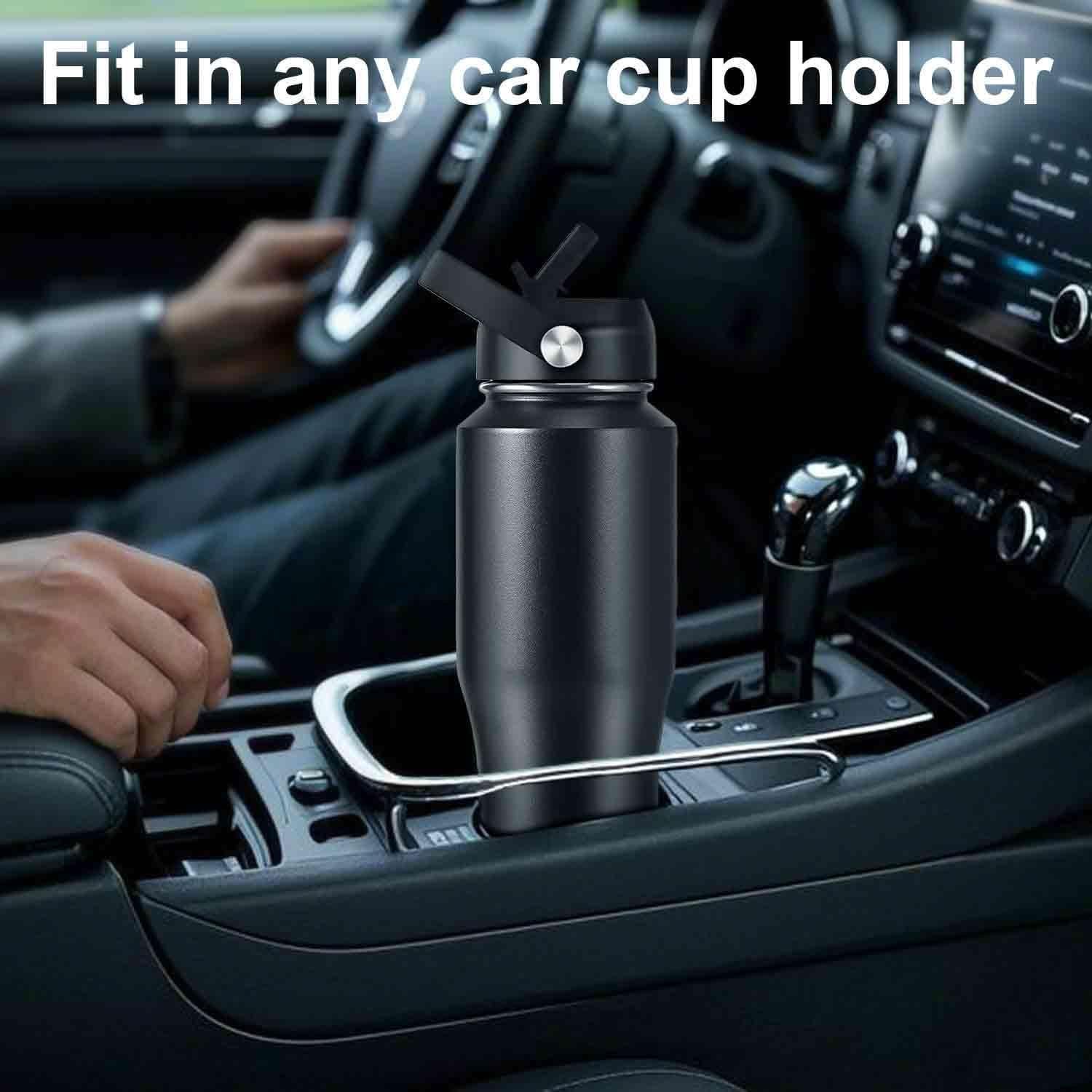 Botella de Agua HydroFest 0.95L Negra Doble Pared Aislada