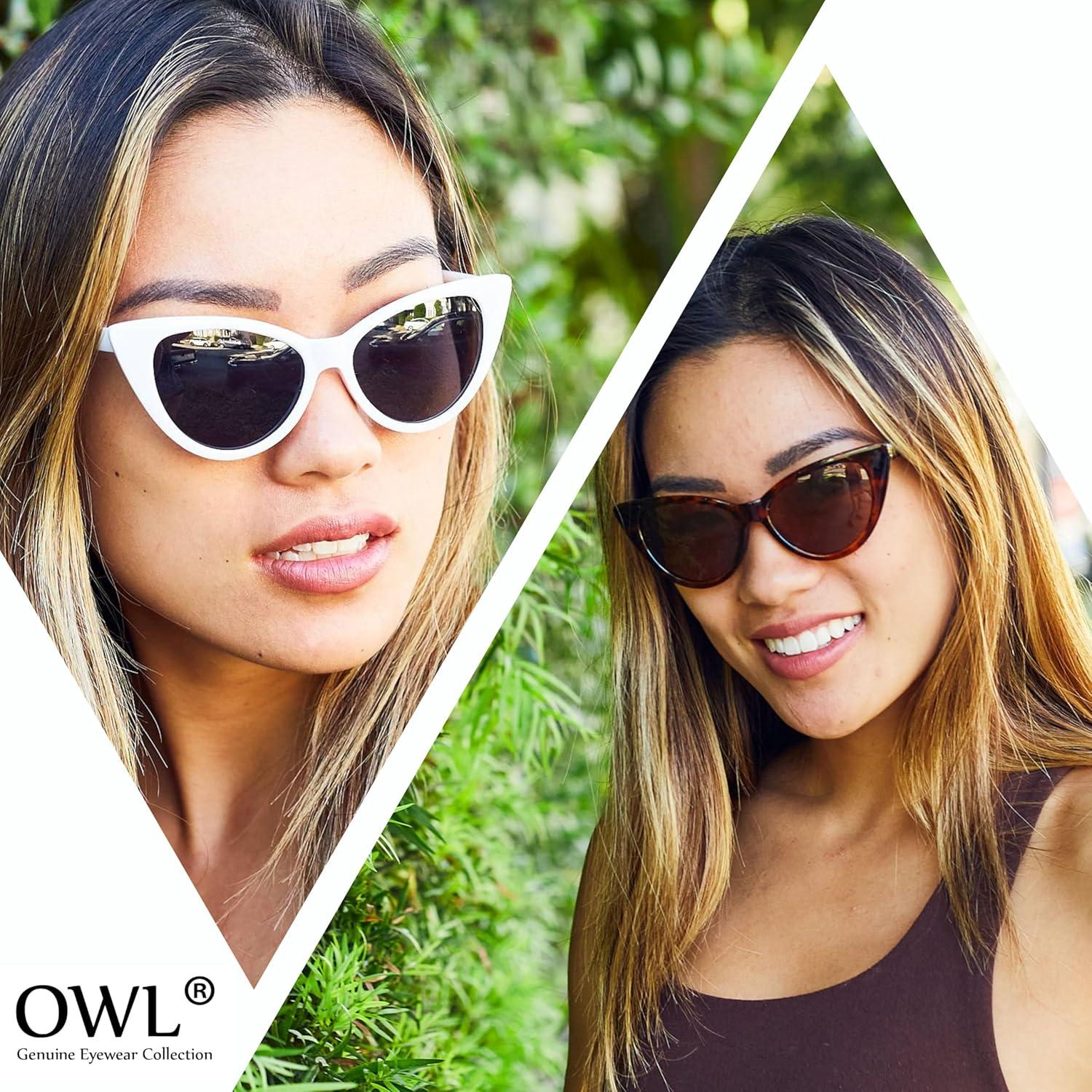 Gafas de sol retro estilo gato ojo OWL - 12 pares UV400