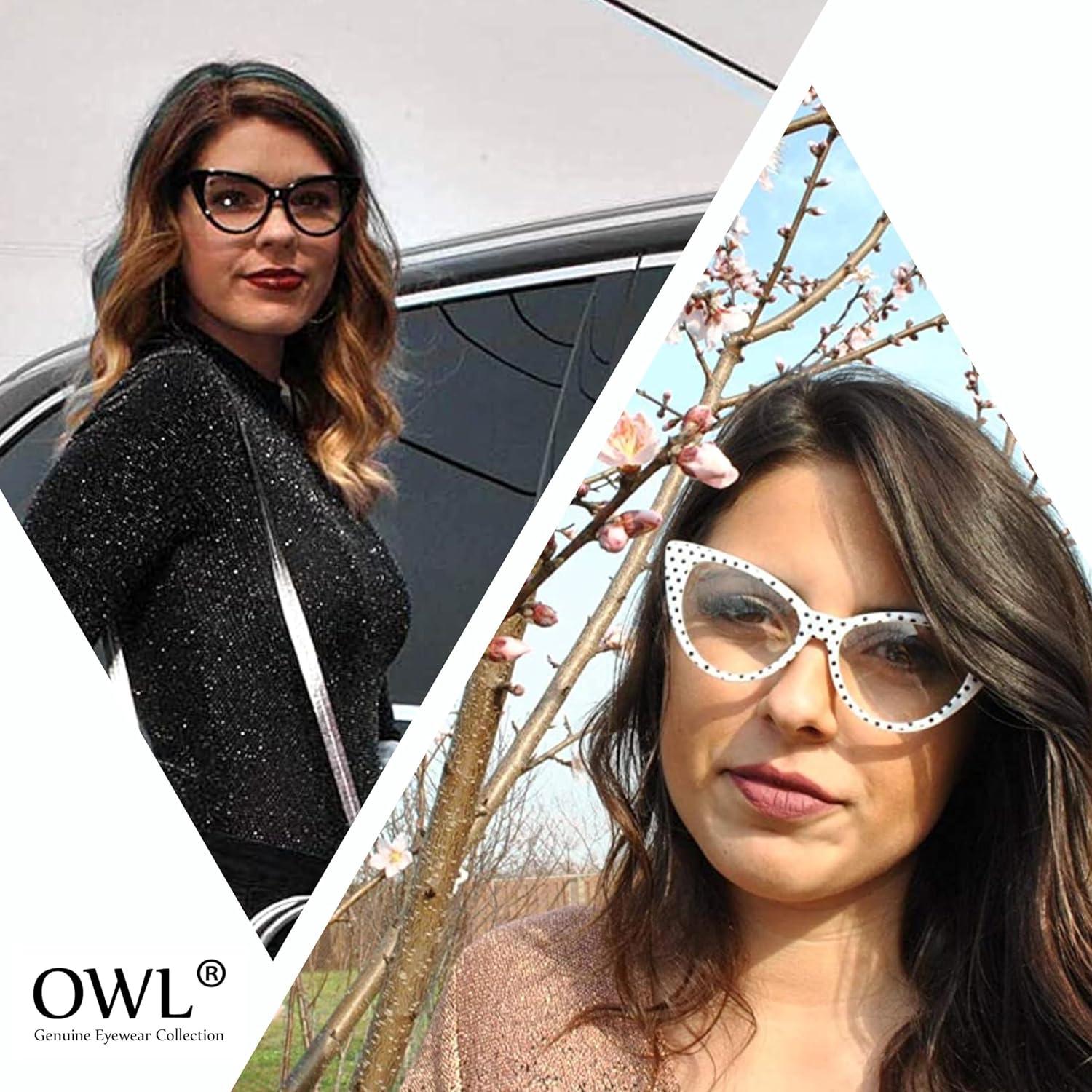 Gafas de sol retro estilo gato ojo OWL - 12 pares UV400