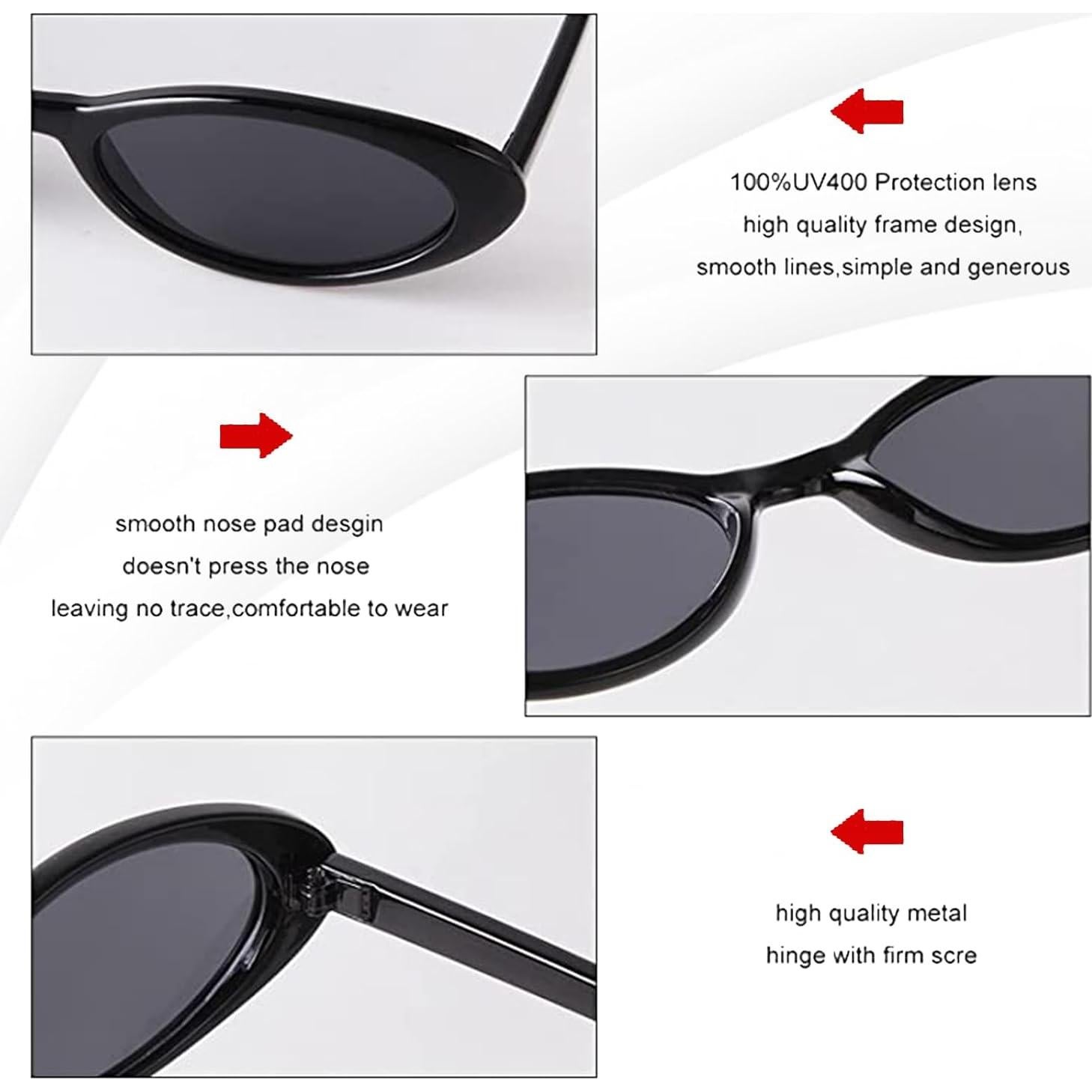 Gafas de Sol Ovaladas VIA LEECA para Mujeres UV400 Vintage