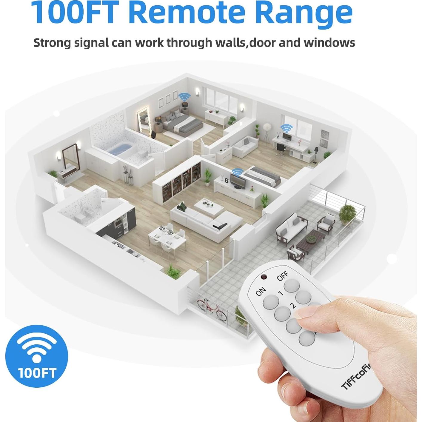 Enchufe Control Remoto TiFFCOFiO 3 Enchufes 30m 15A