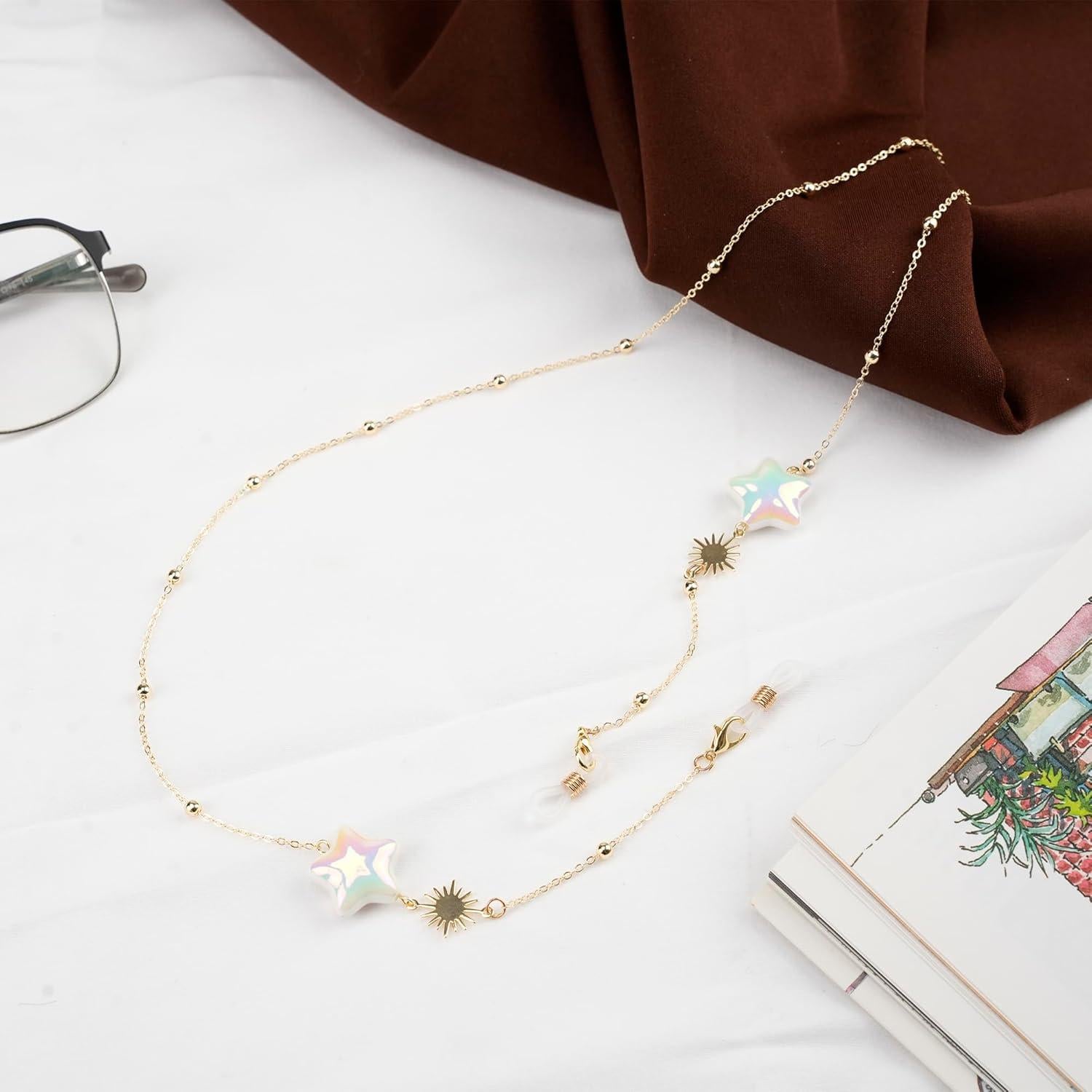 Cadena de Gafas Elegante para Mujeres - Estrella Dorado