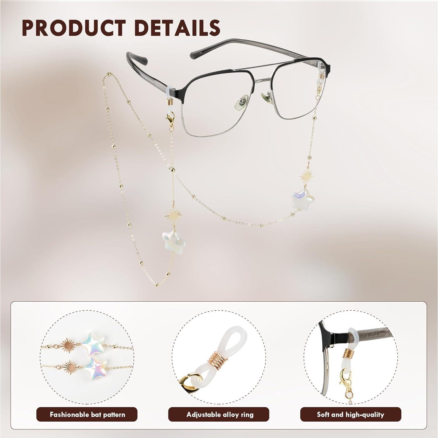 Cadena de Gafas Elegante para Mujeres - Estrella Dorado