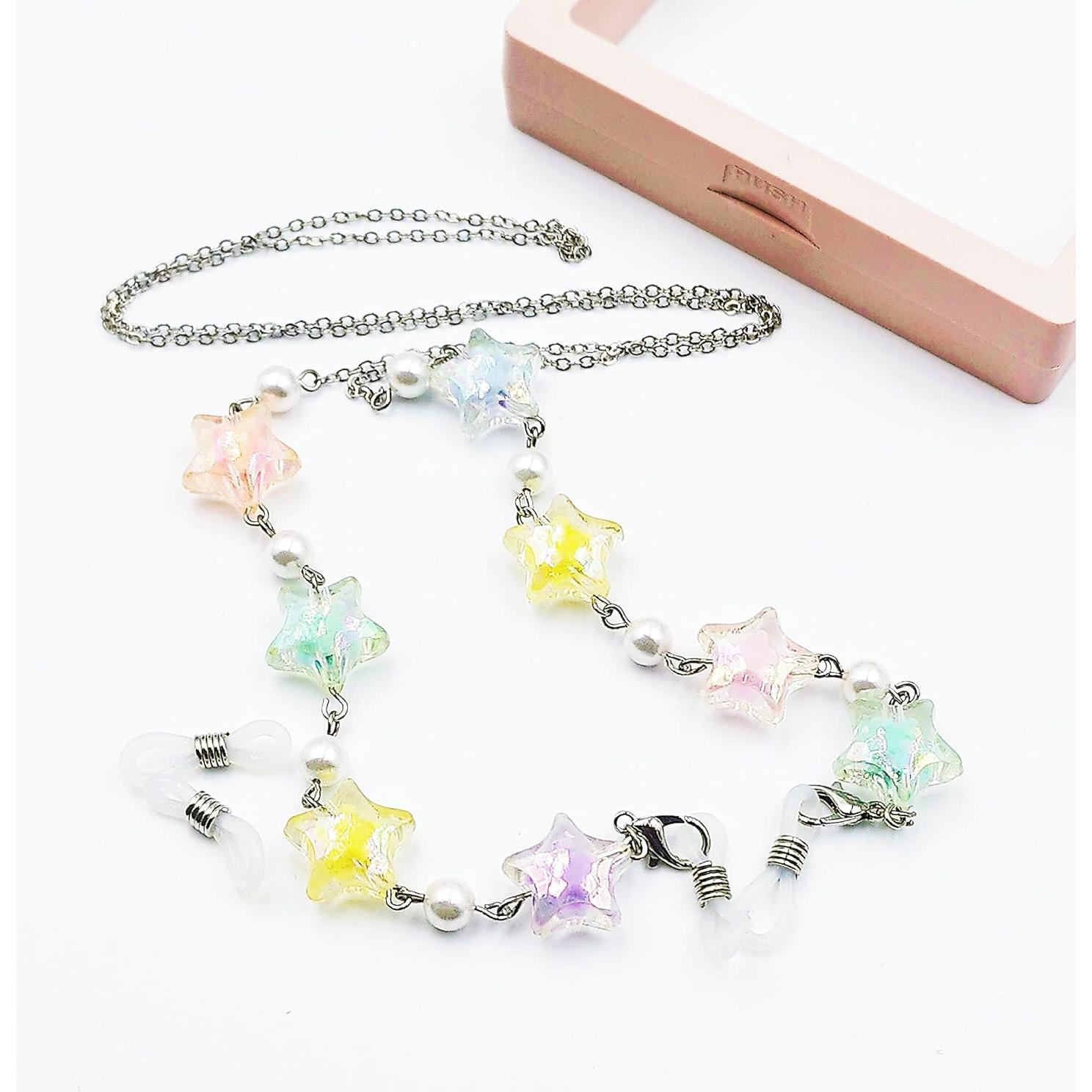 Cadena de Gafas Elegante para Mujeres - Estilo Estrella Plata