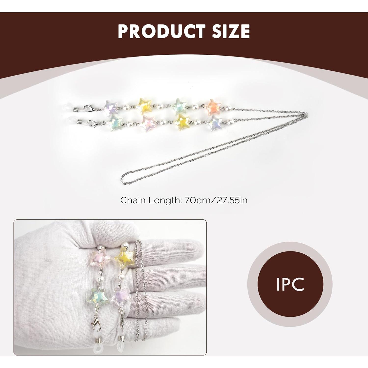 Cadena de Gafas Elegante para Mujeres - Estilo Estrella Plata