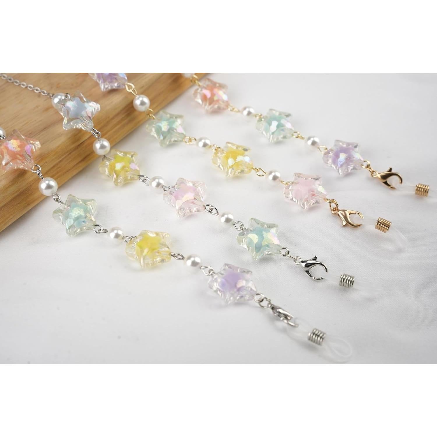 Cadena de Gafas Elegante para Mujeres - Estilo Estrella Plata