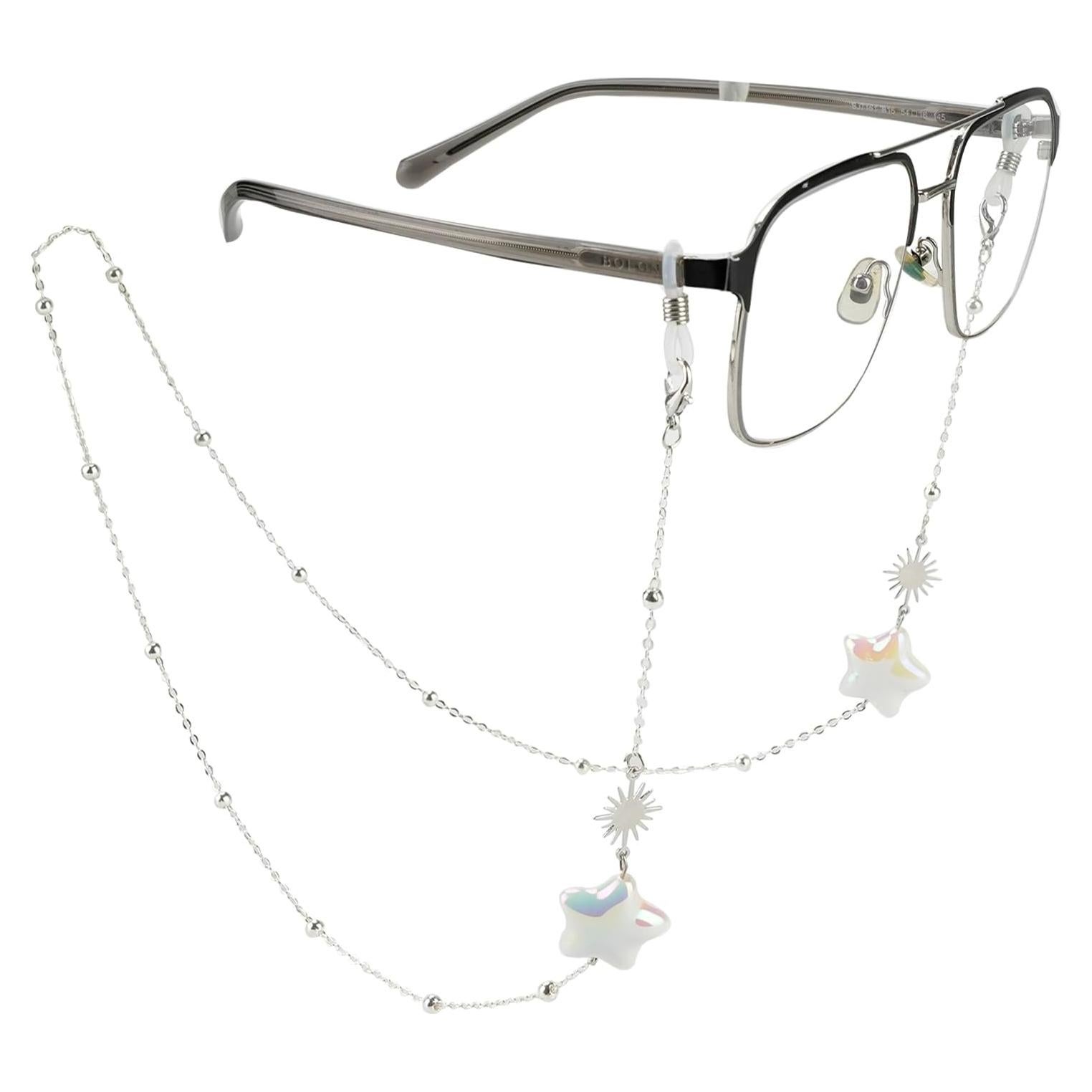 Cadena de Gafas Elegante para Mujeres - Estilo Estrella Plata