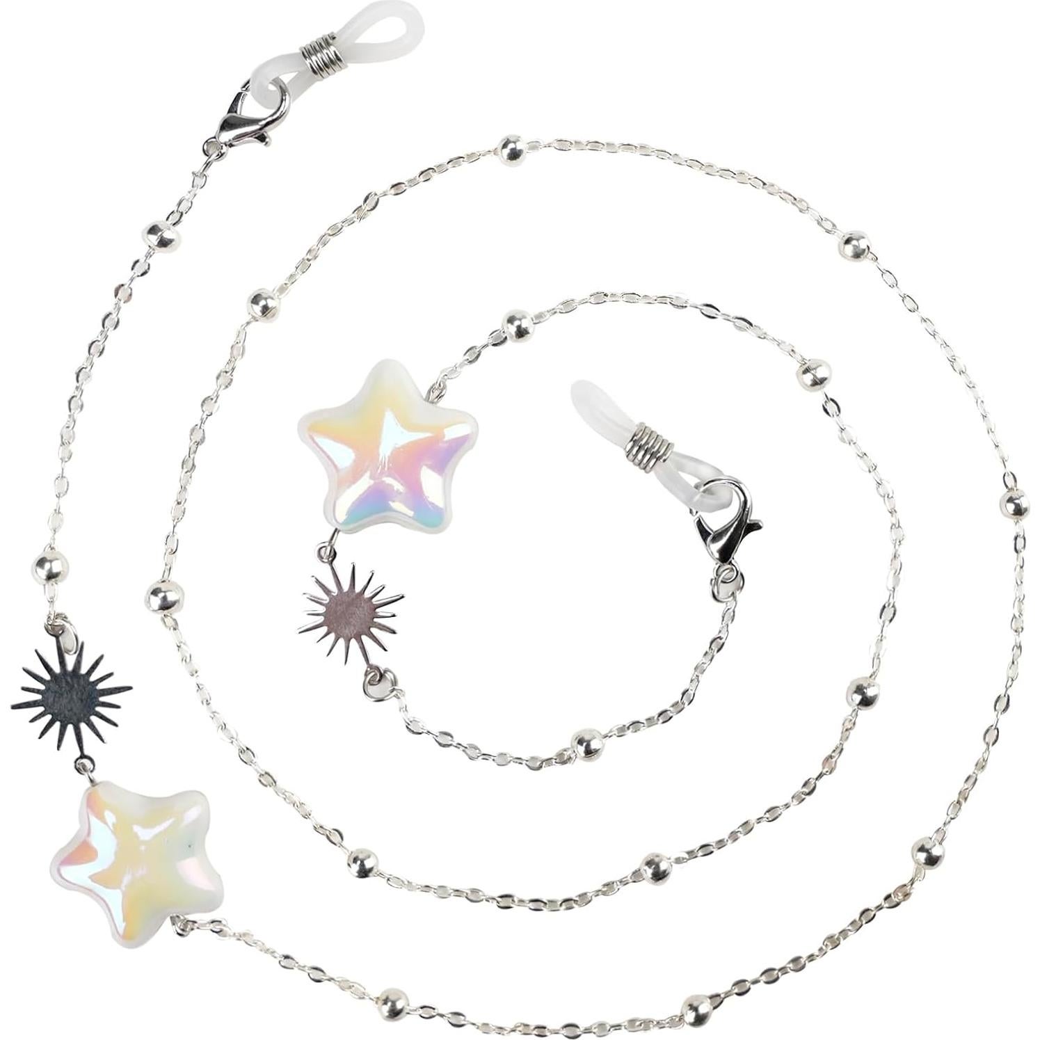 Cadena de Gafas Elegante para Mujeres - Estilo Estrella Plata