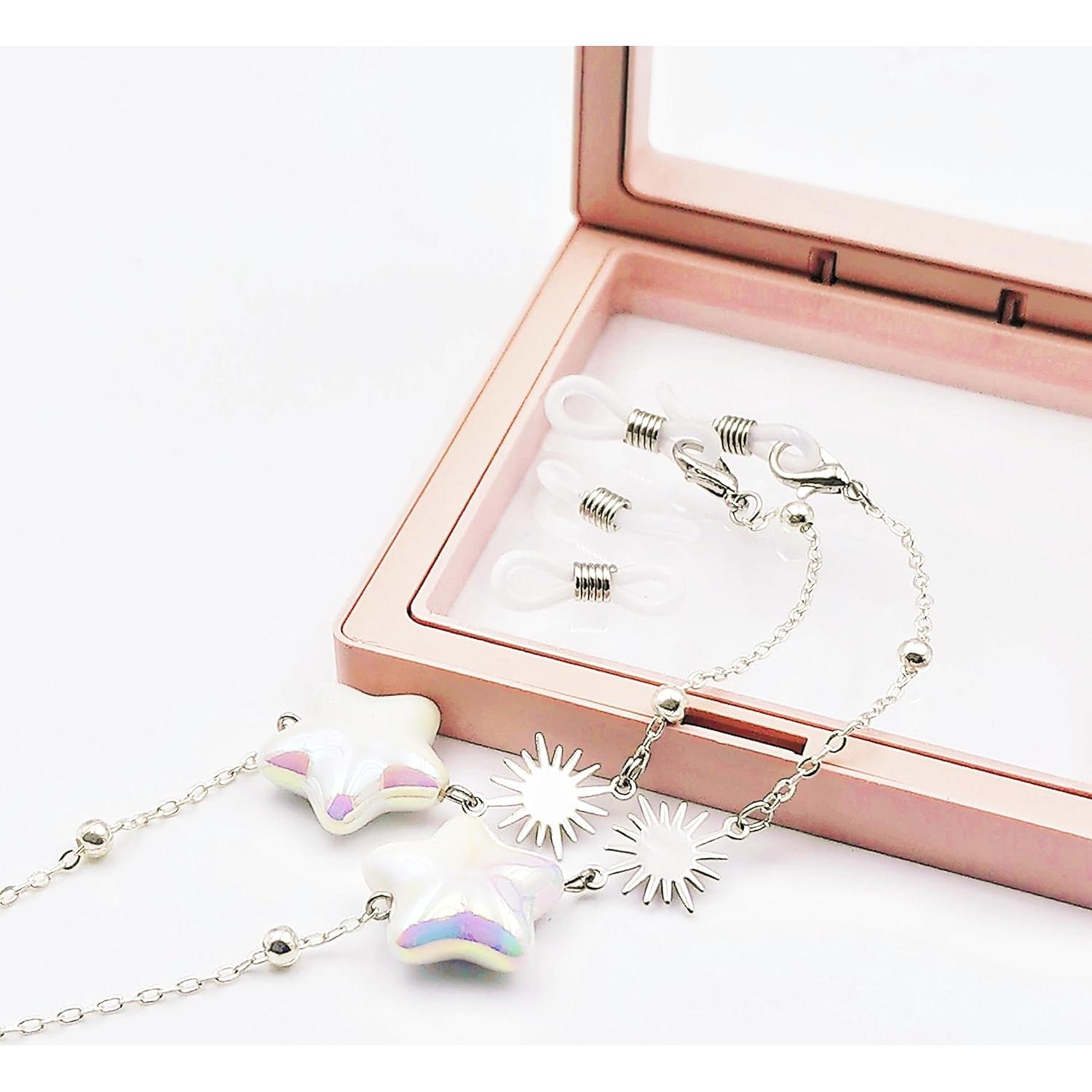 Cadena de Gafas Elegante para Mujeres - Estilo Estrella Plata