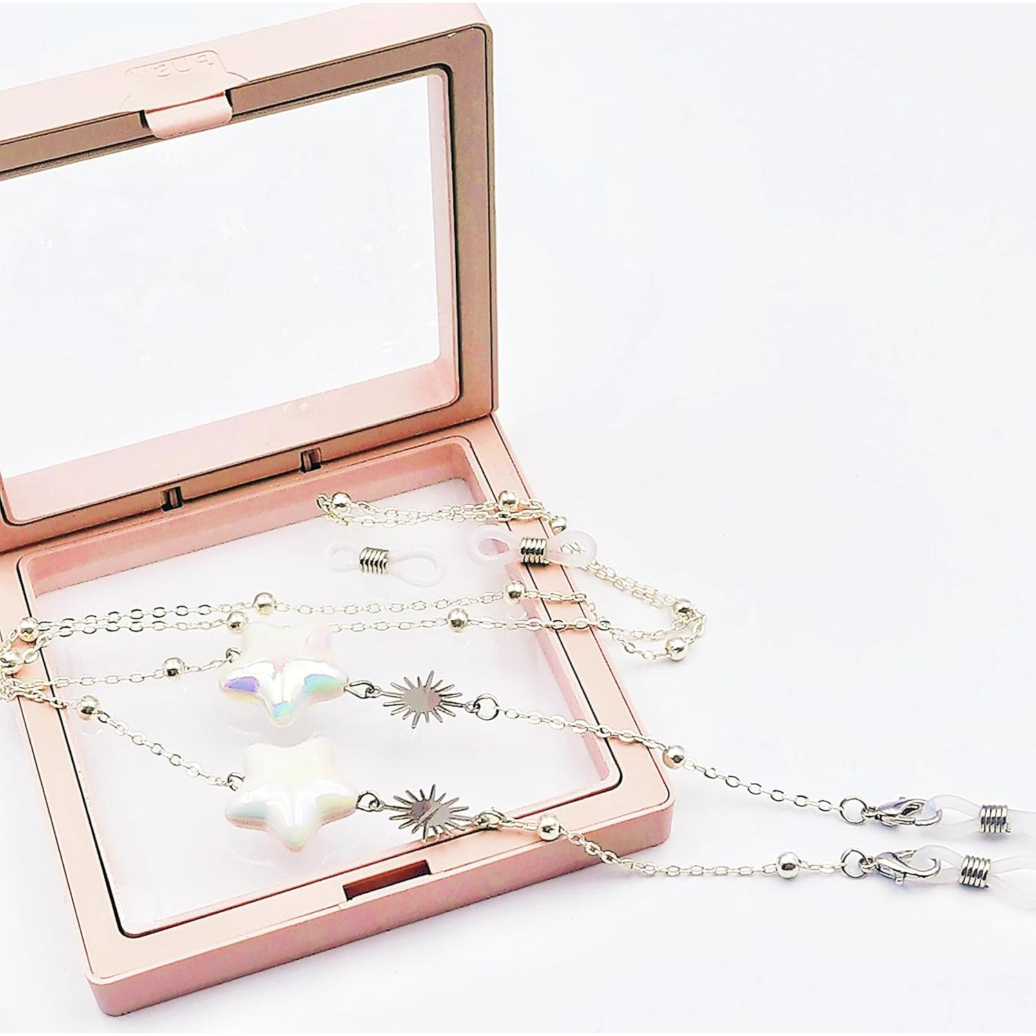 Cadena de Gafas Elegante para Mujeres - Estilo Estrella Plata