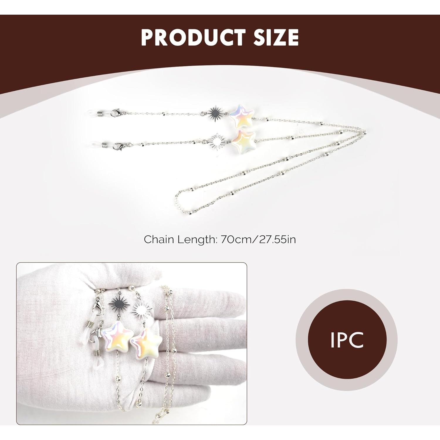 Cadena de Gafas Elegante para Mujeres - Estilo Estrella Plata