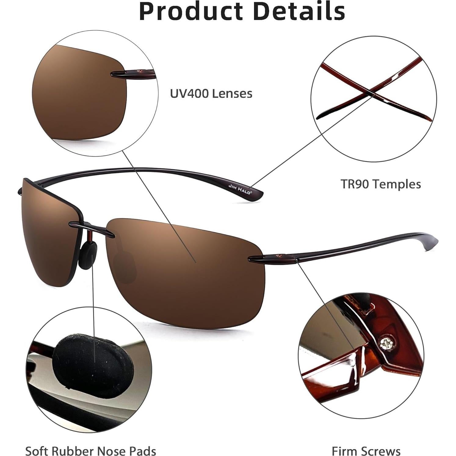 Gafas de sol deportivas JIM HALO TR90 UV400 para hombres