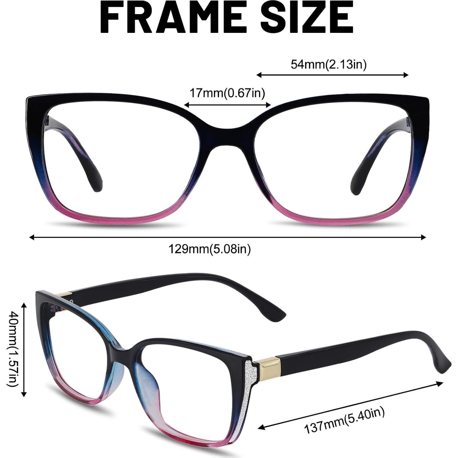 Gafas de Lectura OCCI CHIARI 1.50 Moda Mujeres Negro-Púrpura