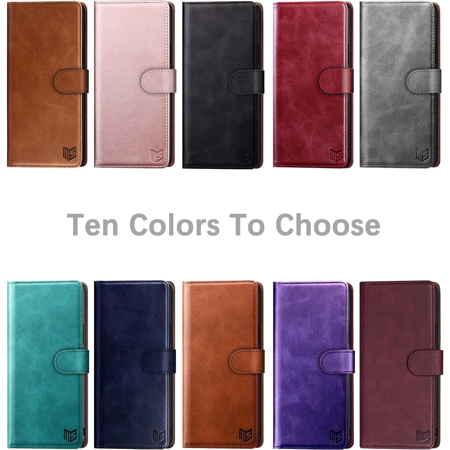 Funda billetera SUANPOT para iPhone 13 Pro Max 6.7" oro rosa