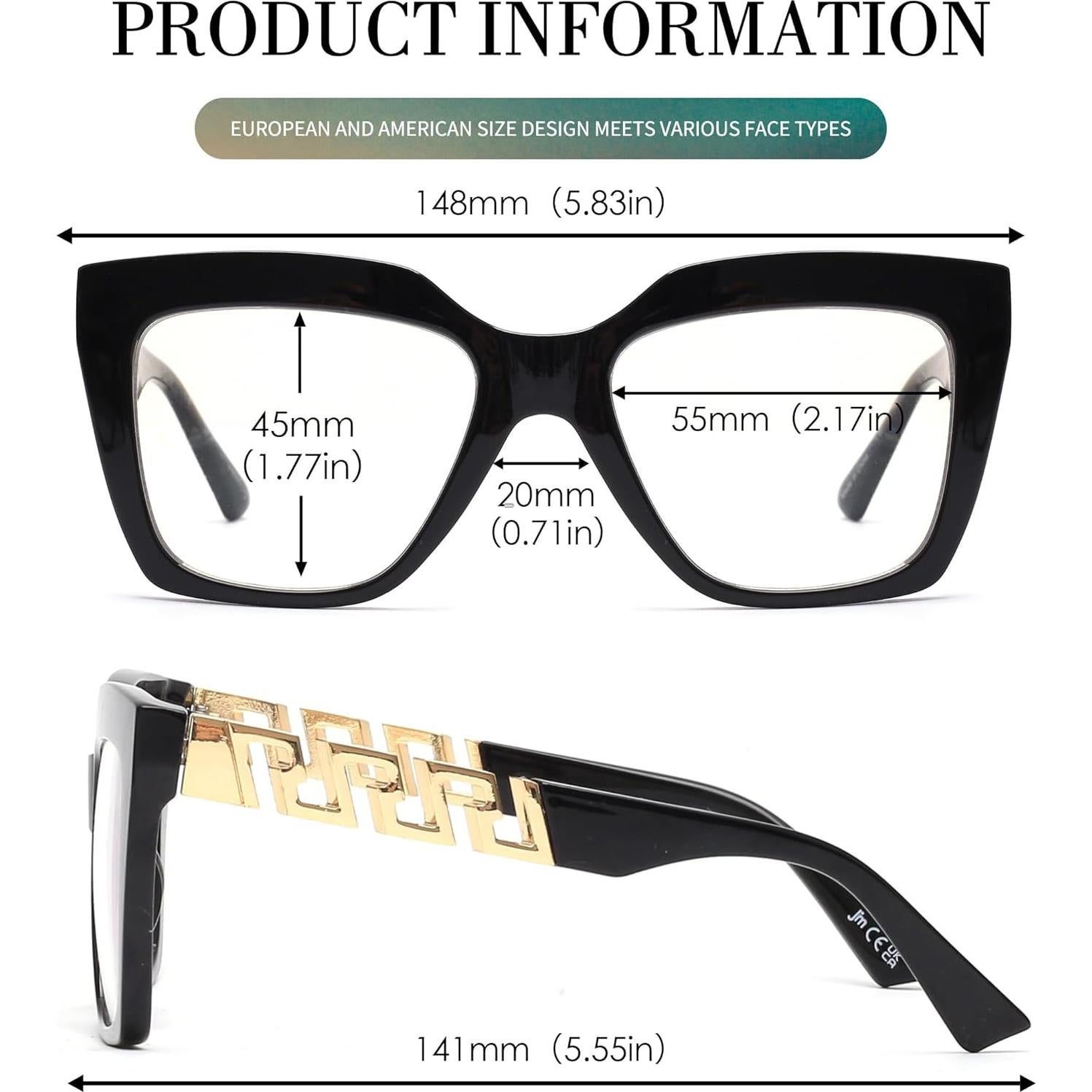 Gafas de Lectura JM 3 Paquetes Estilo Moda Bloqueo Luz Azul