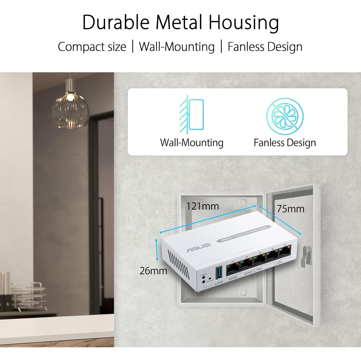 Router Gigabit ASUS ExpertWiFi EBG15 con 3 puertos WAN