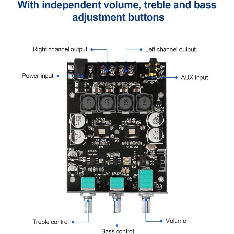 Amplificador Bluetooth 5.0 ARRAROWN ZK-1002T 200W 2.0 Canales