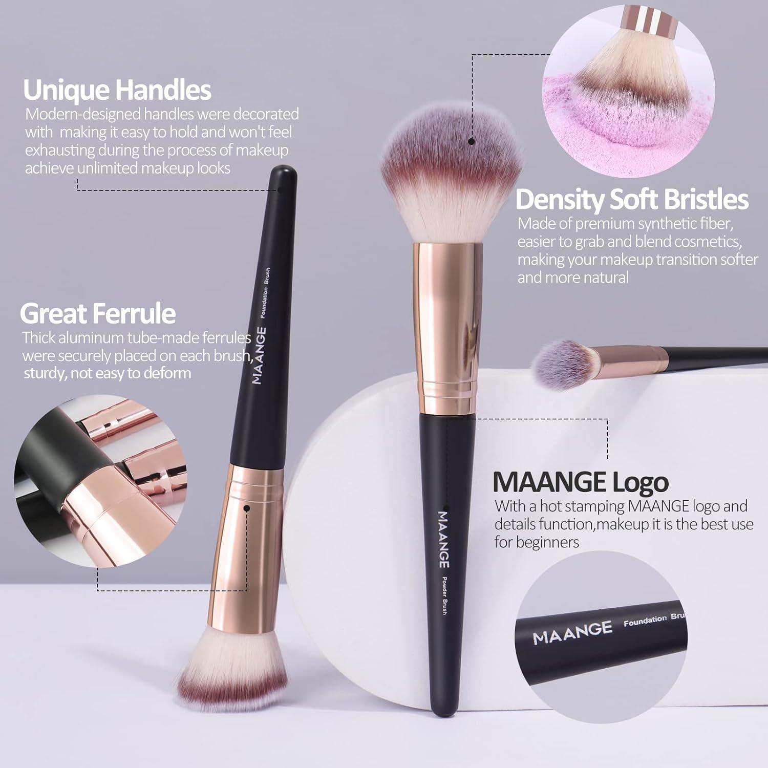 Brochas de Maquillaje MAANGE 18 Pcs Kit Profesional