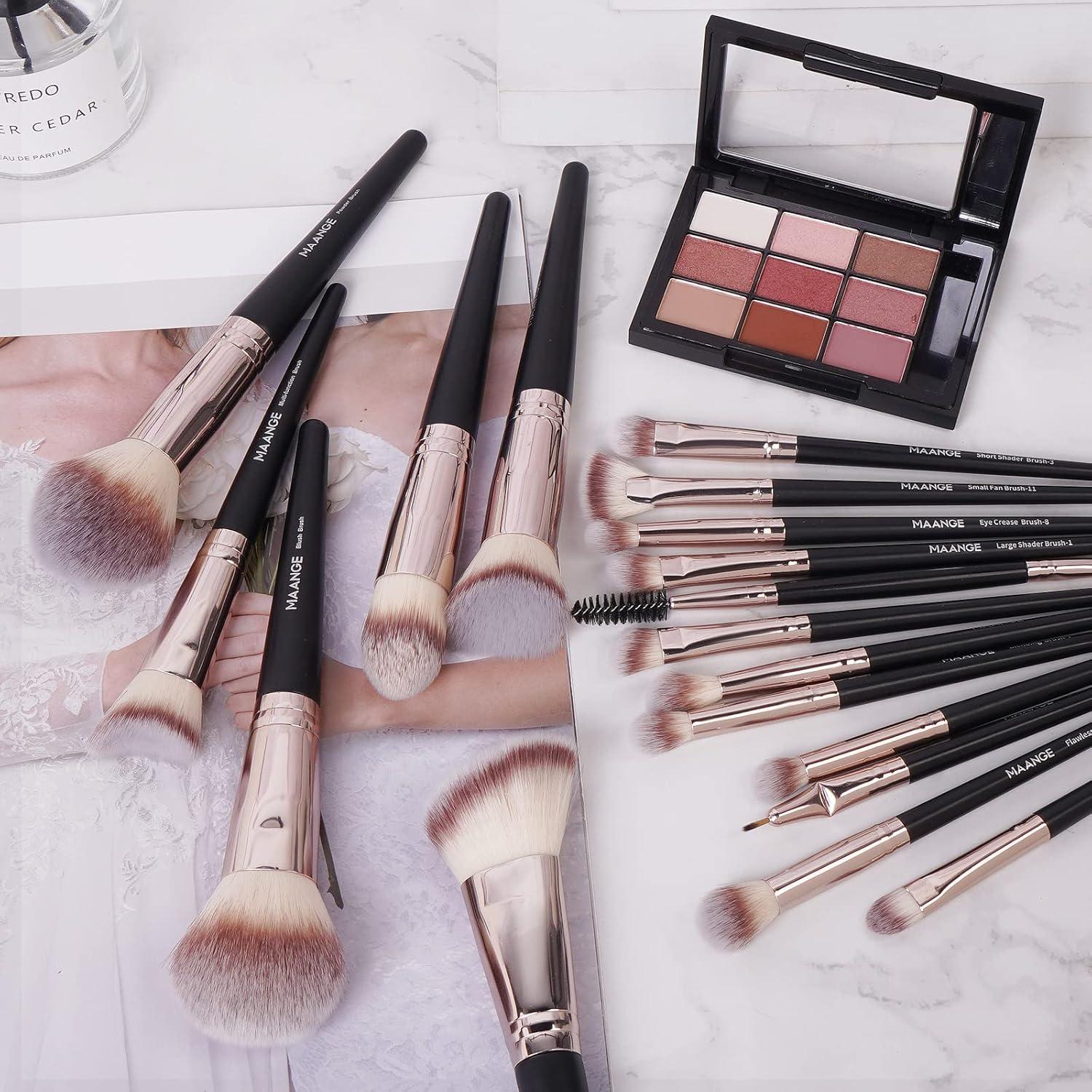 Brochas de Maquillaje MAANGE 18 Pcs Kit Profesional