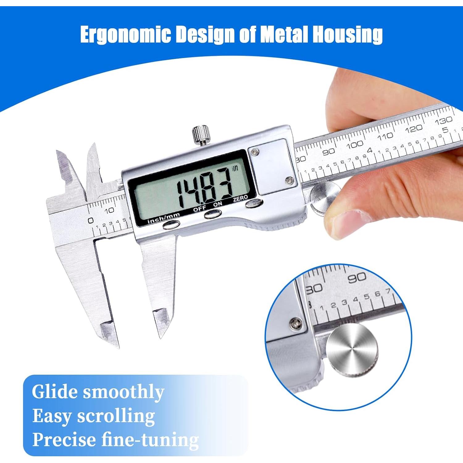 Calibrador Digital Kynup 150mm Acero Inoxidable Pantalla LCD