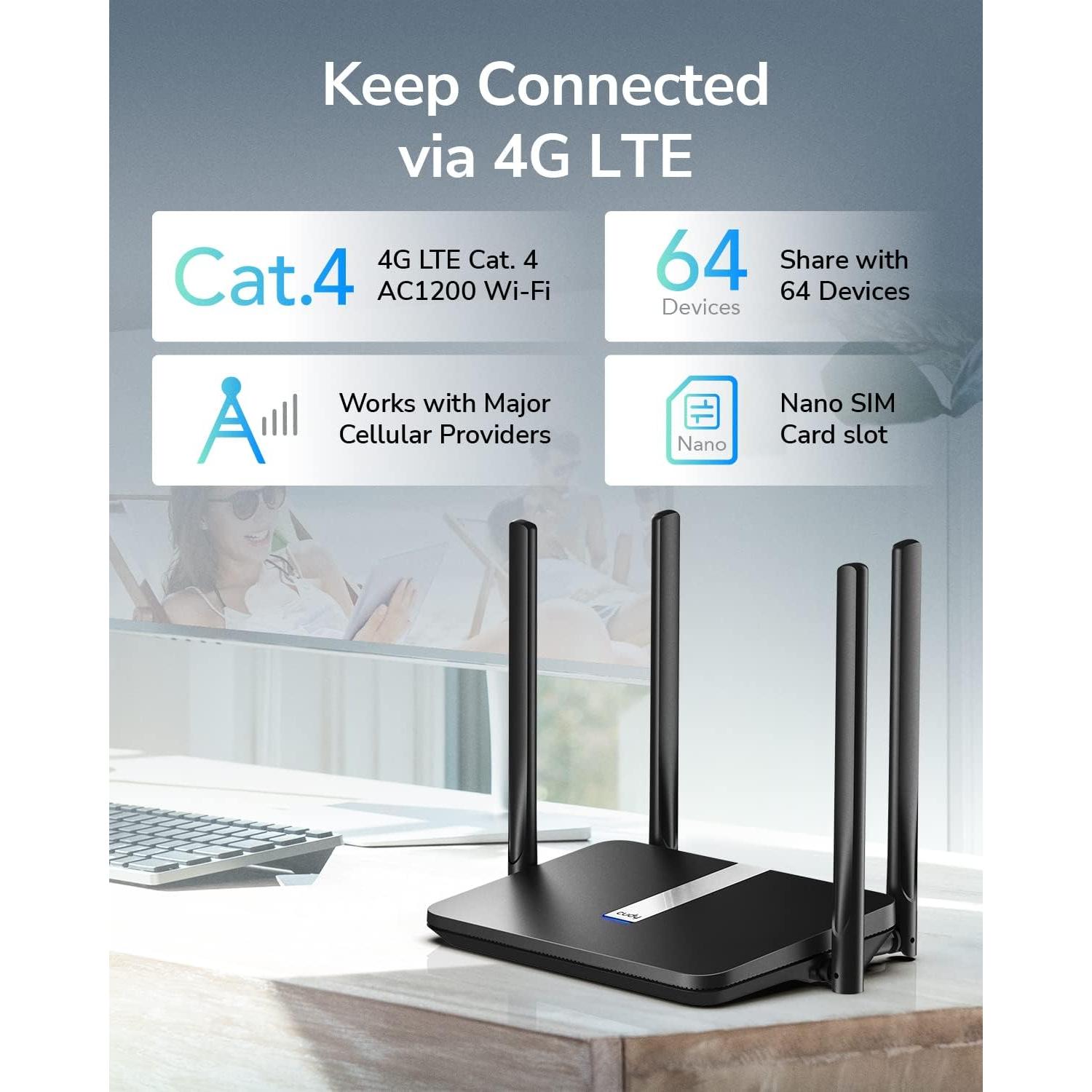 Cudy AC1200 Router 4G LTE Desbloqueado con SIM 1200Mbps