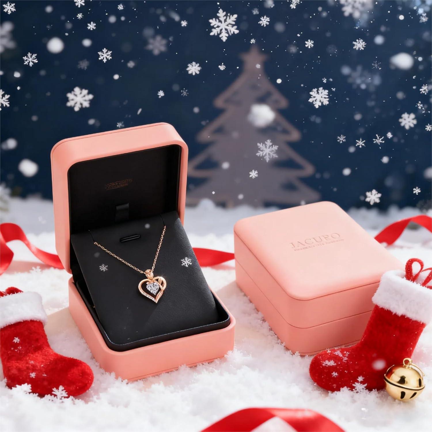 Collar Corazón Rosa Moissanita 1.2CT Oro Rosa 18K S925