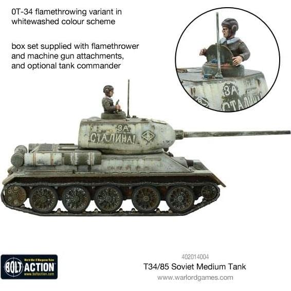 Tanque Medio Soviético T34/85 Warlord Games 1:56 WWII Modelo
