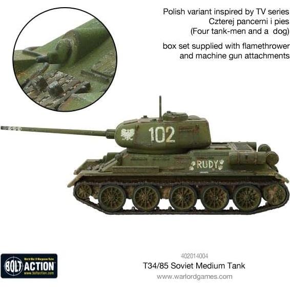 Tanque Medio Soviético T34/85 Warlord Games 1:56 WWII Modelo