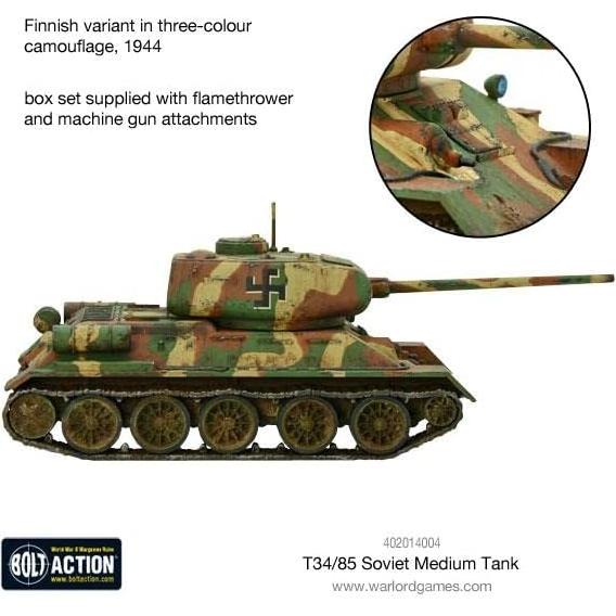 Tanque Medio Soviético T34/85 Warlord Games 1:56 WWII Modelo