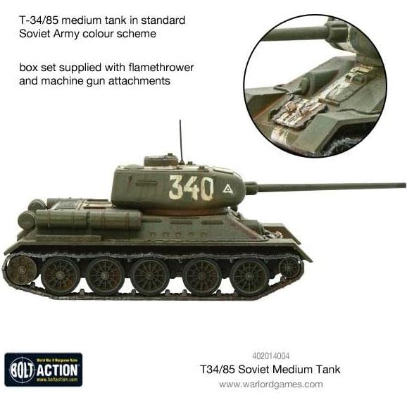 Tanque Medio Soviético T34/85 Warlord Games 1:56 WWII Modelo