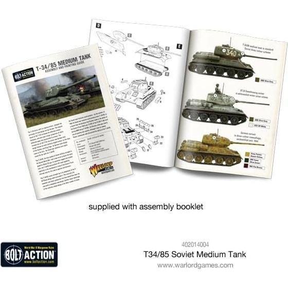 Tanque Medio Soviético T34/85 Warlord Games 1:56 WWII Modelo