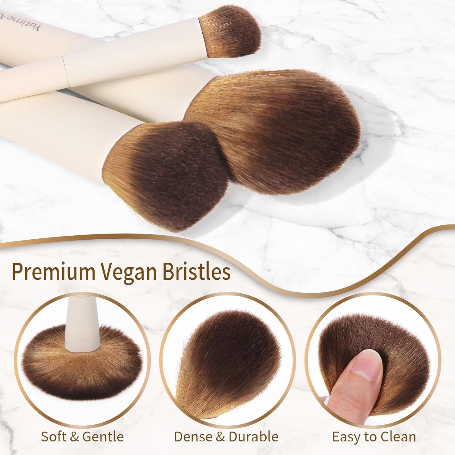 Juego de Brochas de Maquillaje YutimeAura 10 Piezas Doble Cara