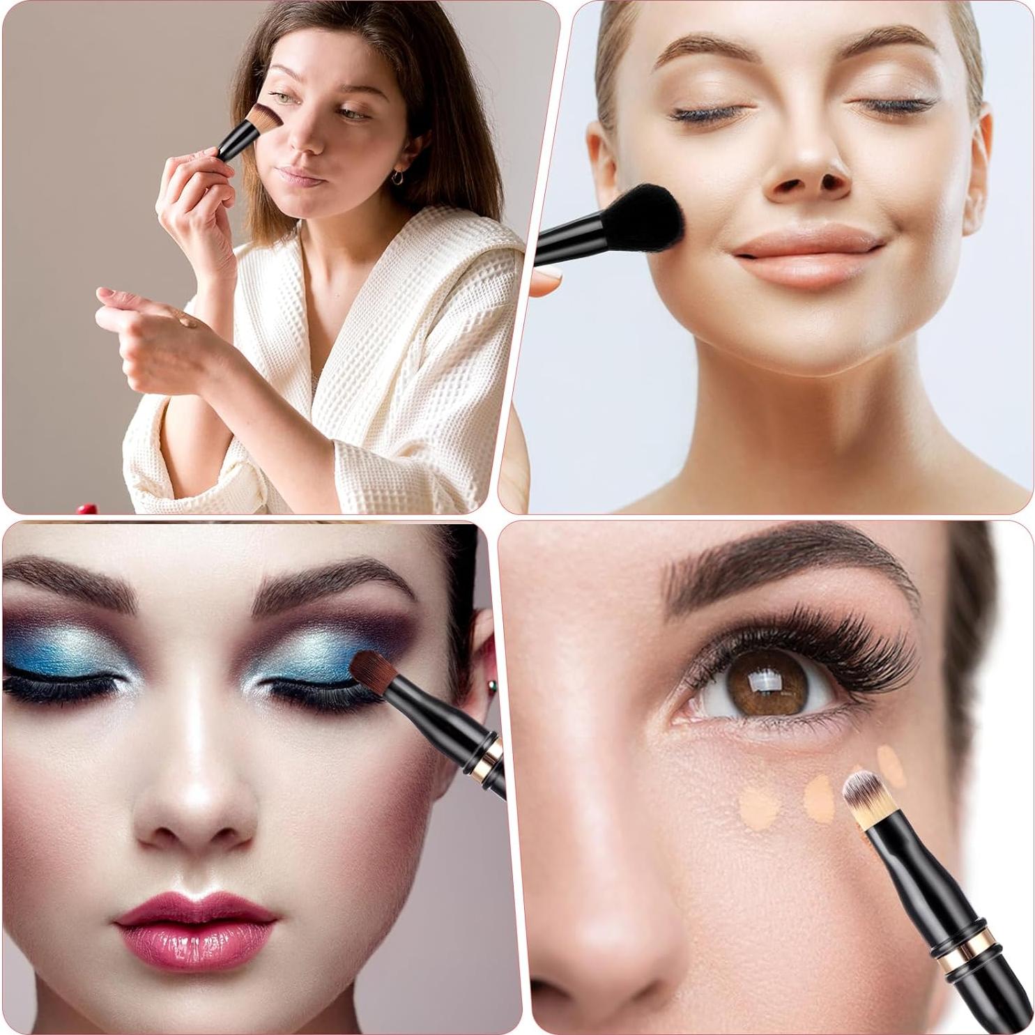 Juego de Brochas de Maquillaje 4 en 1 Yolev con Estuche