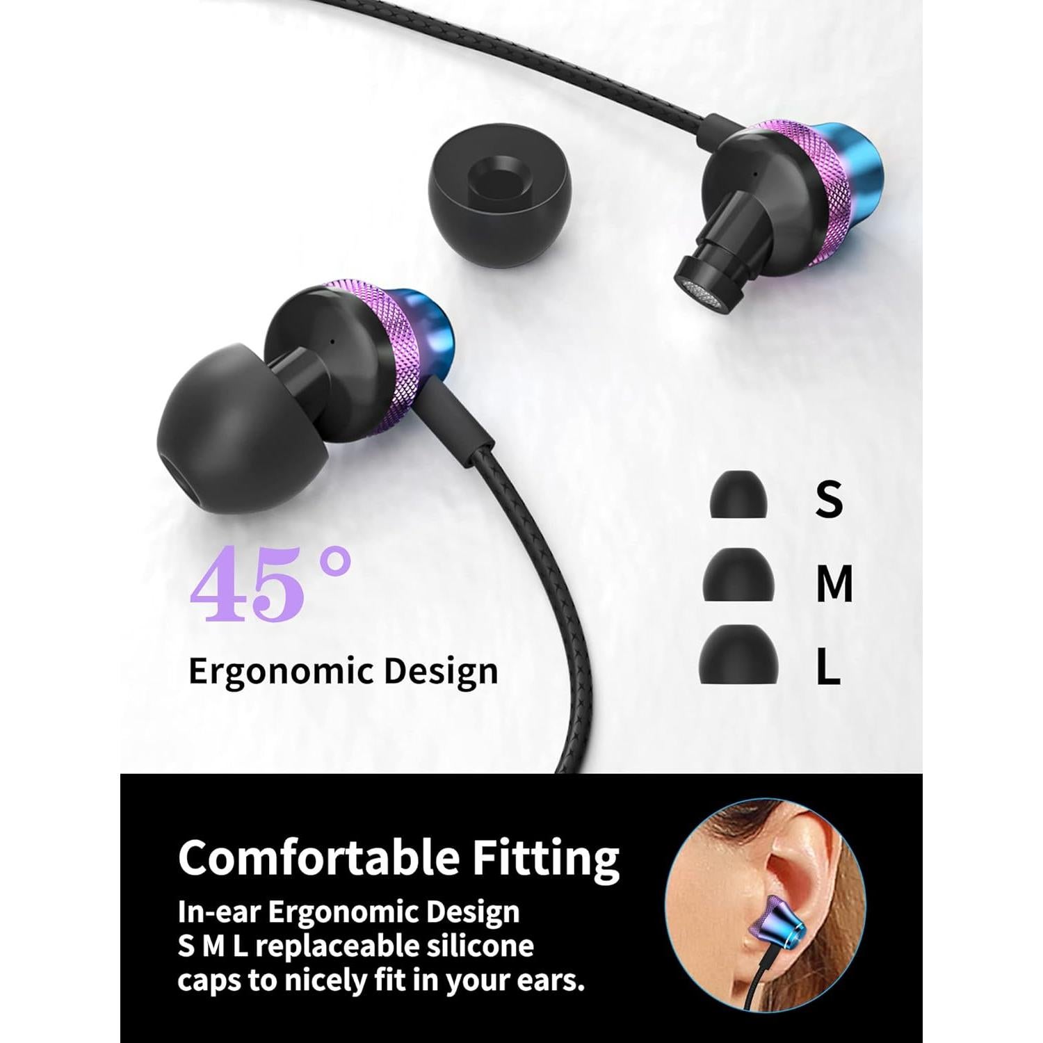 Auriculares con cable AFGHOA 3.5mm HiFi para Samsung y más