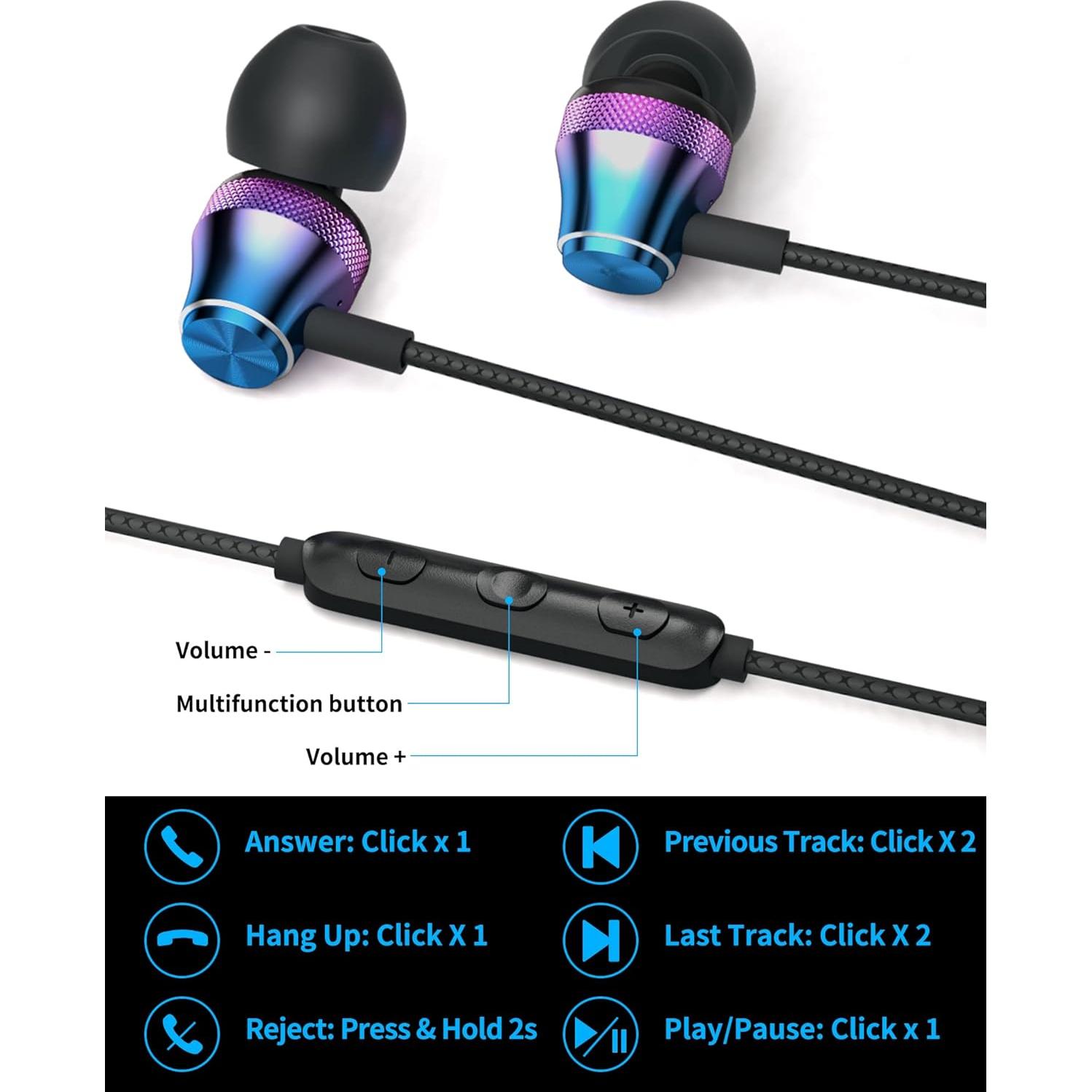 Auriculares con cable AFGHOA 3.5mm HiFi para Samsung y más