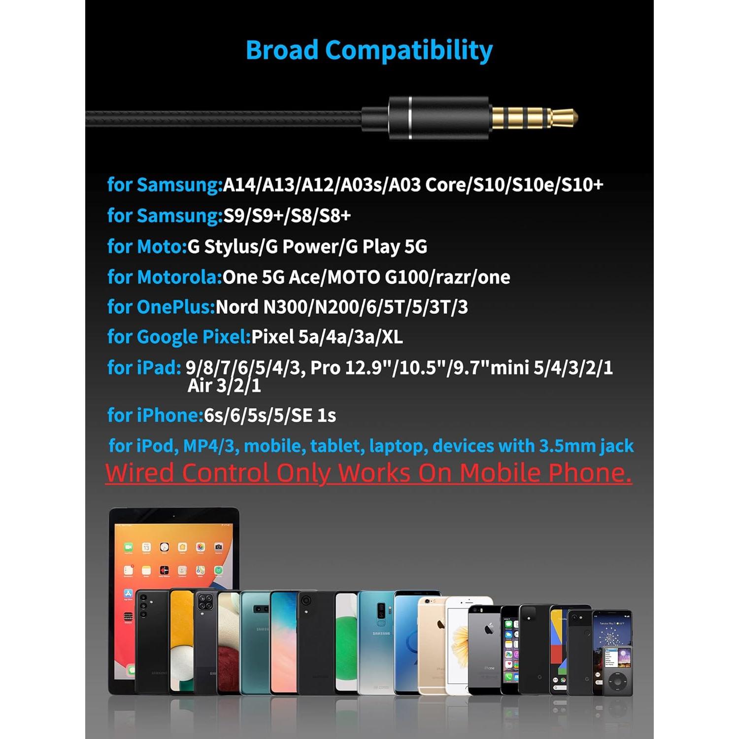 Auriculares con cable AFGHOA 3.5mm HiFi para Samsung y más