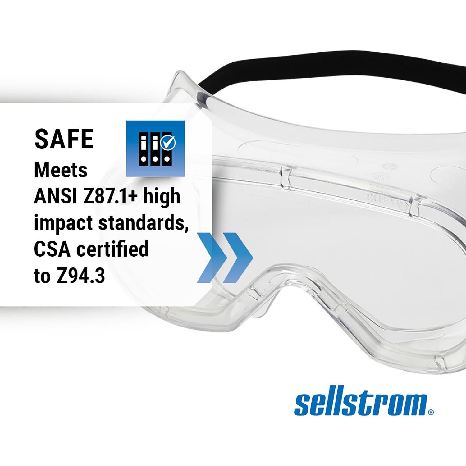 Gafas de Seguridad Sellstrom Anti Vaho PVC Claro OTG 99% UV