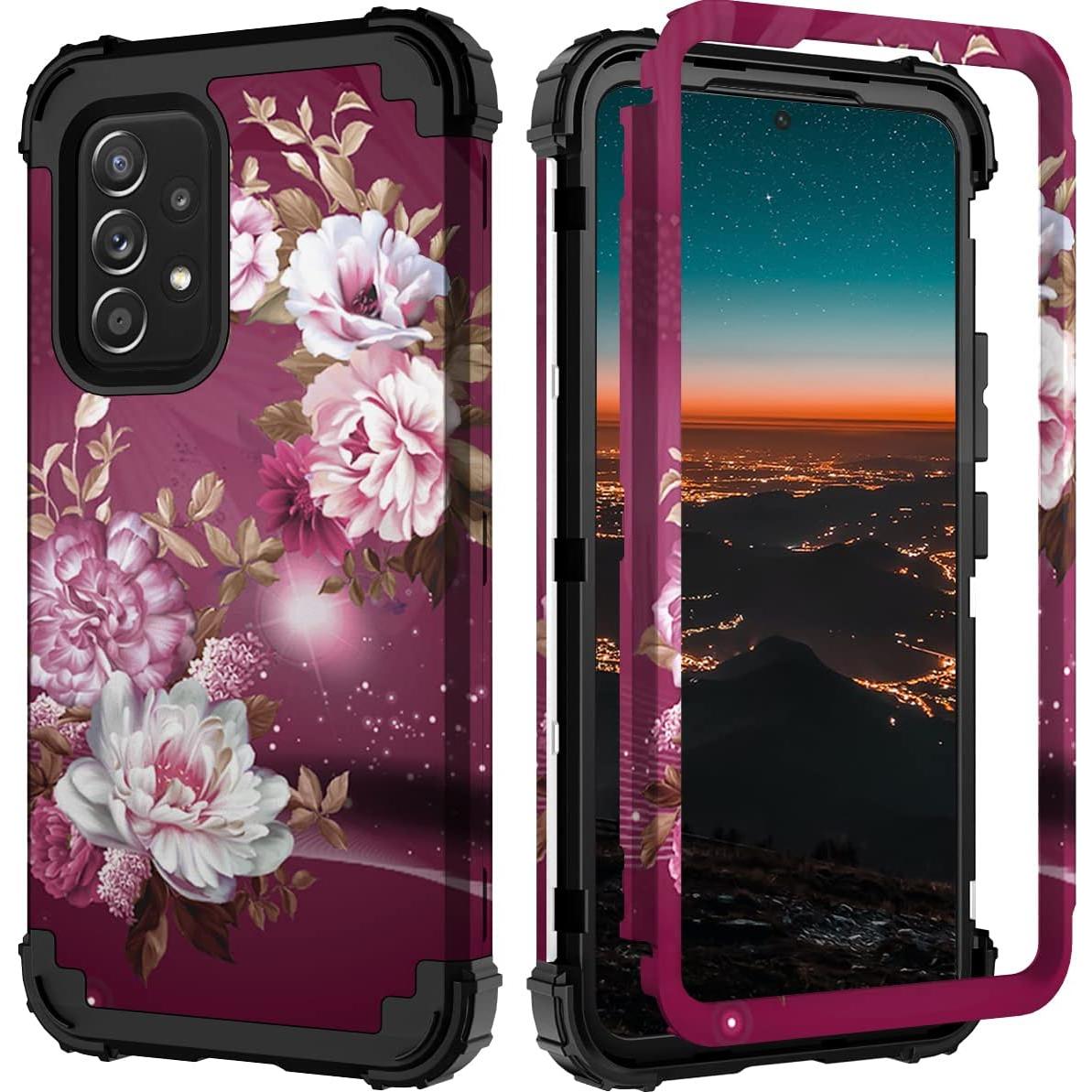 Funda Hocase para Samsung Galaxy A53 5G - Flores Burdeos