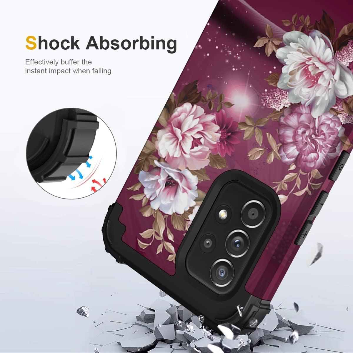 Funda Hocase para Samsung Galaxy A53 5G - Flores Burdeos