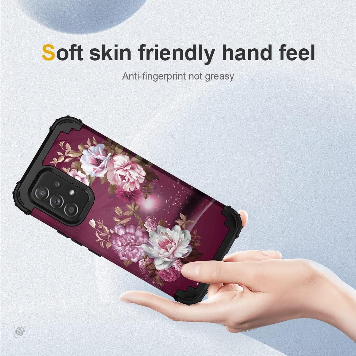 Funda Hocase para Samsung Galaxy A53 5G - Flores Burdeos