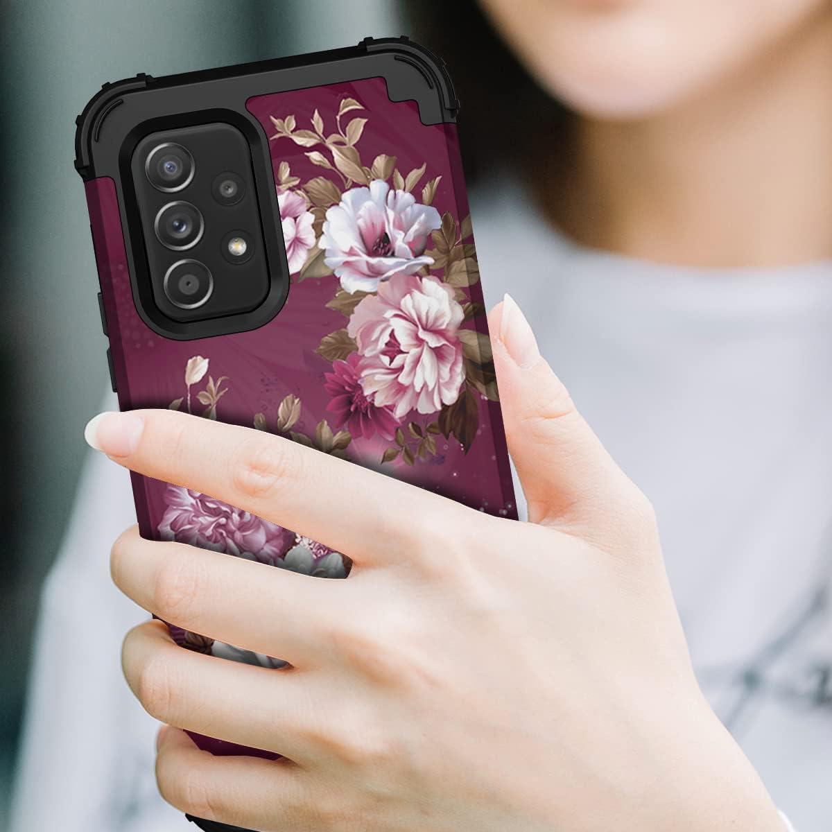 Funda Hocase para Samsung Galaxy A53 5G - Flores Burdeos