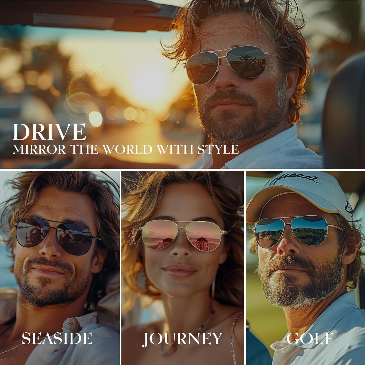 Gafas de sol aviador polarizadas Gesruny - Protección UV, unisex