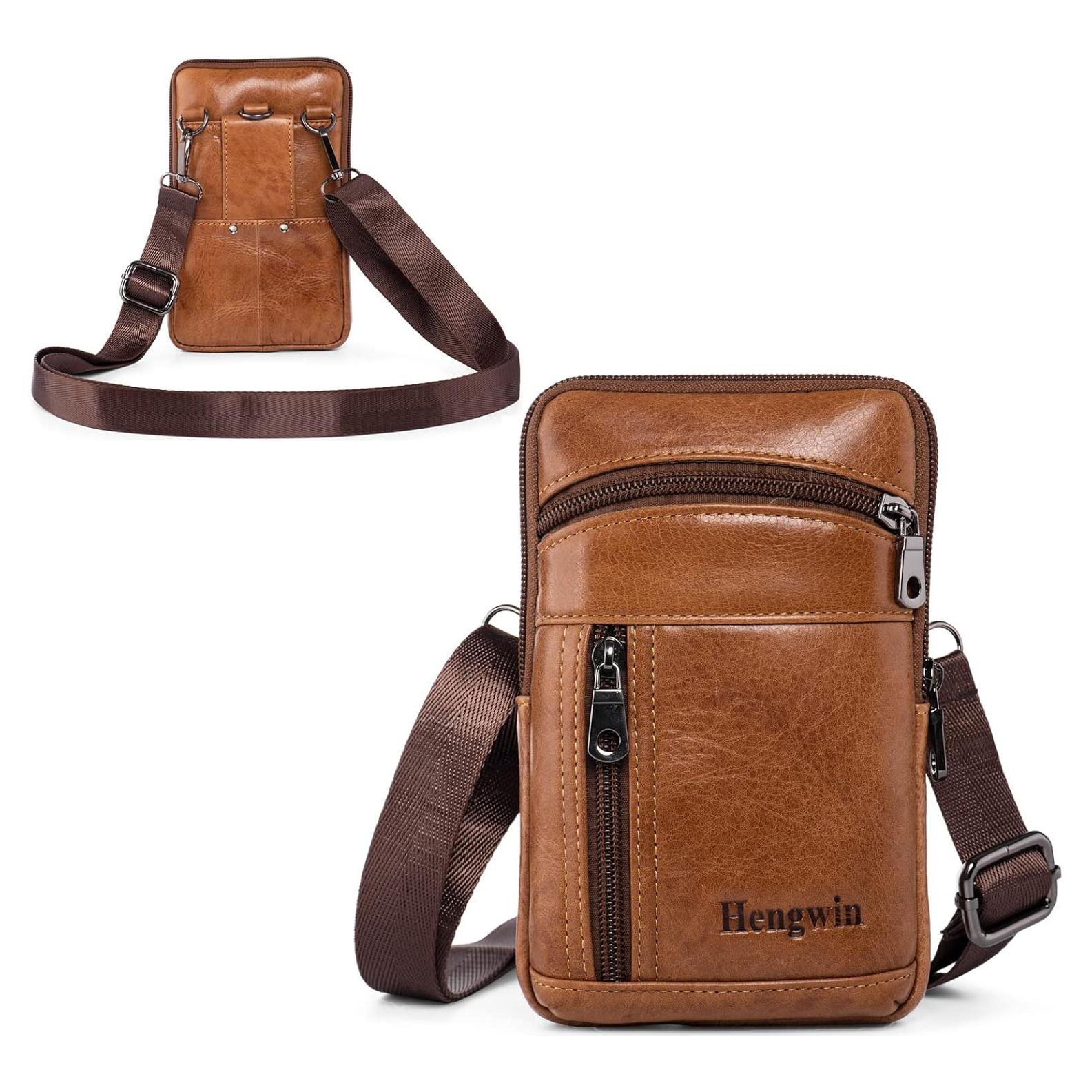 Funda de cuero Hengwin para iPhone y Samsung con clip