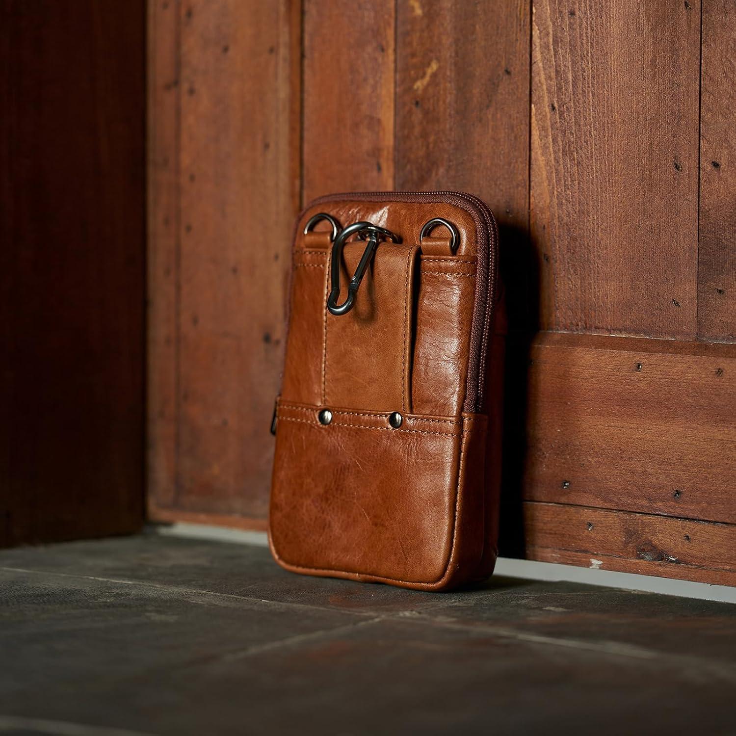 Funda de cuero Hengwin para iPhone y Samsung con clip