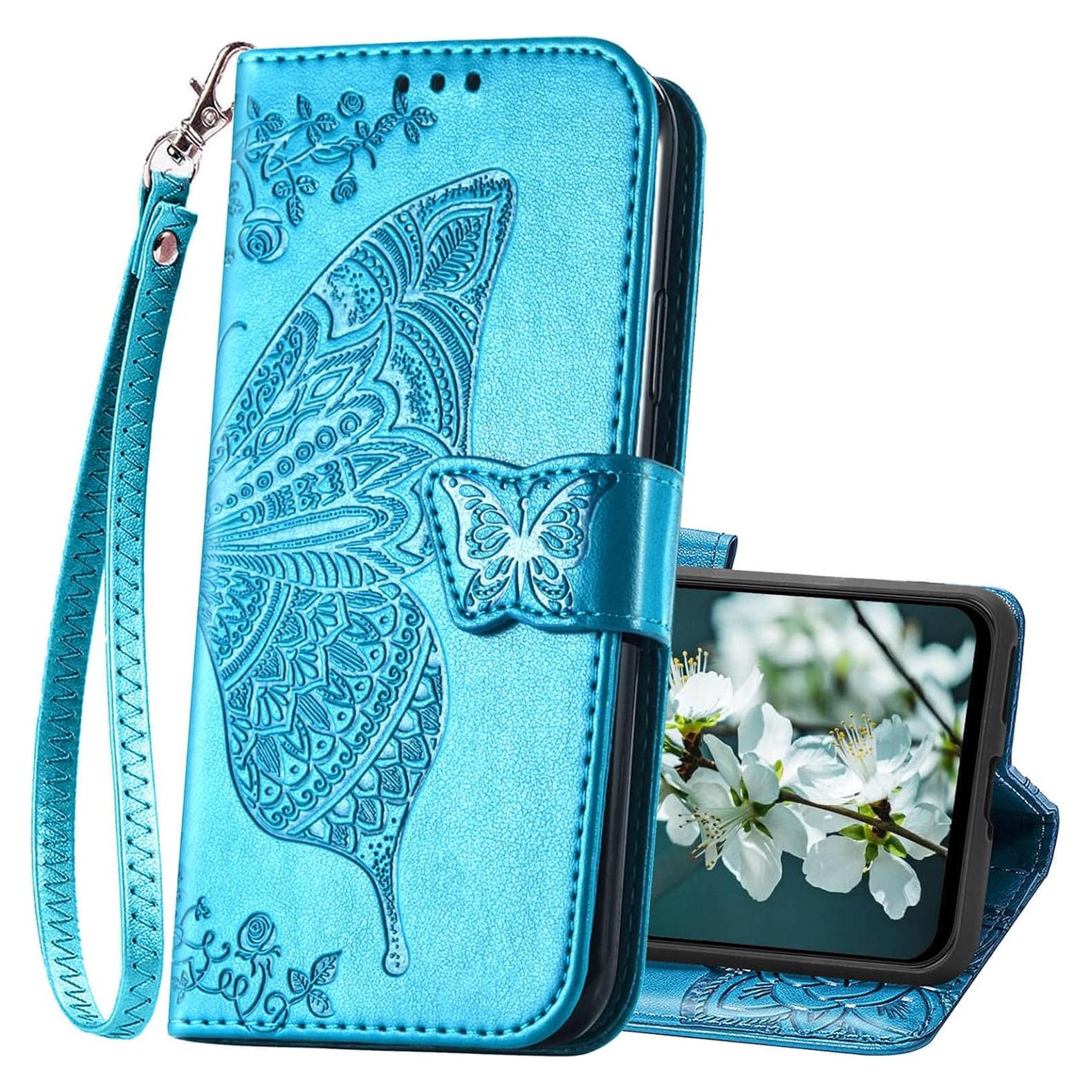 Funda billetera Samsung Galaxy A14 5G cuero PU mariposa