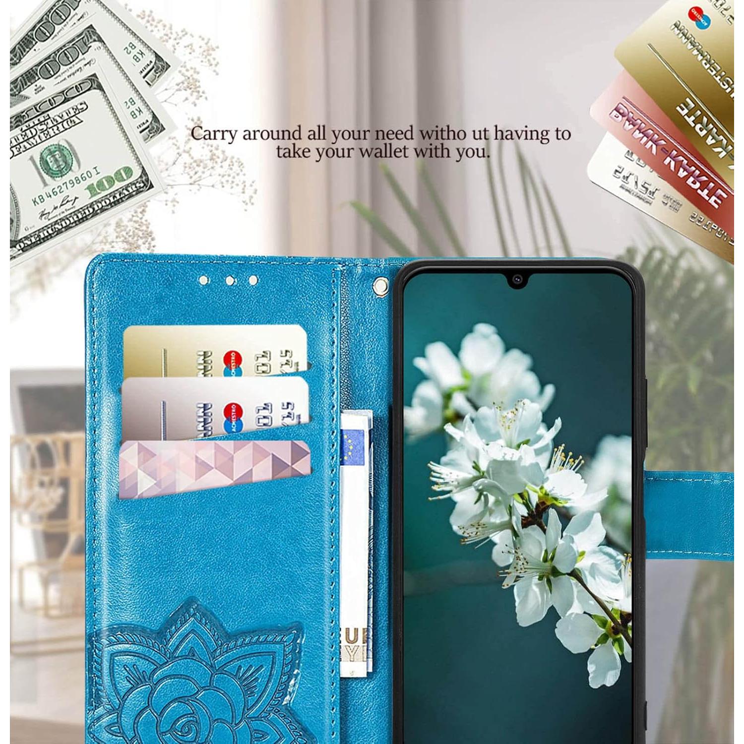 Funda billetera Samsung Galaxy A14 5G cuero PU mariposa