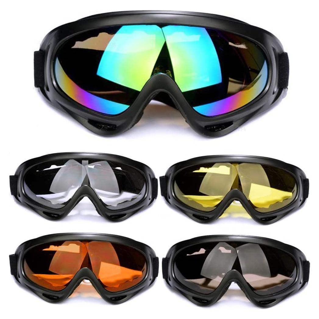 Motorcycle Goggles- 5PACK Dirt Bike ATV Motocross Anti-UV 400 Goggles Tactical Military Glasses for Men Women Youth